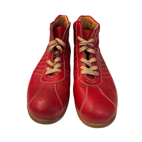 Beta Red Leather High-Top Sneakers Size 40 US Women's 9 Casual Comfort Shoes - Picture 7 of 9